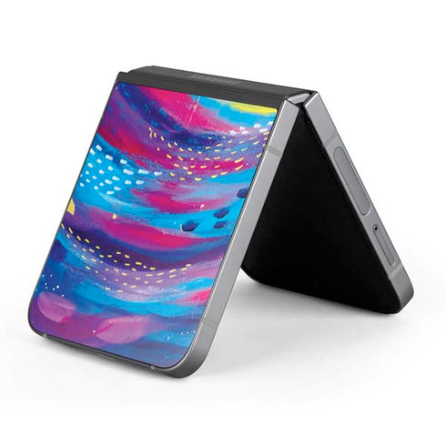 Rainbow Wave Brush Stroke by Etta Vee Galaxy Z Flip6 Skin